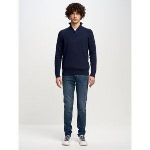 Big Star Man's Sweater 161002 Blue Wool-403