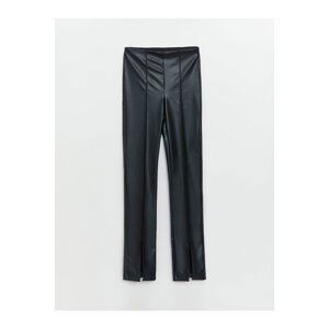LC Waikiki Slim Fit Straight Leather Look Women's Trousers