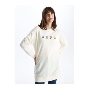 LC Waikiki Crew Neck Embroidered Long Sleeve Women's Sweatshirt Tunic