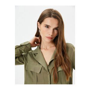 Koton Long Sleeve Shirt with Cargo Pocket Buttoned Viscose