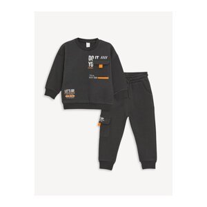 LC Waikiki Crew Neck Printed Long Sleeve Baby Boy Sweatshirt and Sweatpants 2-Piece Set