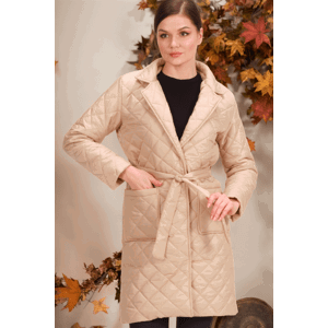 Z6722 DEWBERRY WOMEN'S COAT-DARK BEIGE