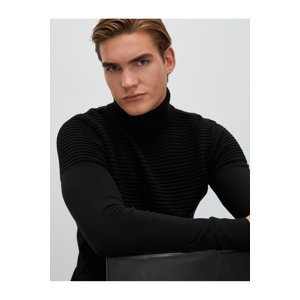 Koton Turtleneck Sweater Slim Fit Textured Long Sleeve