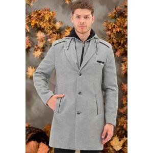 PLT8371 DEWBRRY MEN'S COAT-STRAIGHT GREY