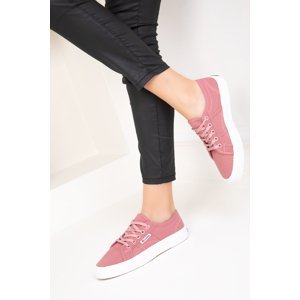 Soho Pale Pink Linen Women's Sneakers 18111