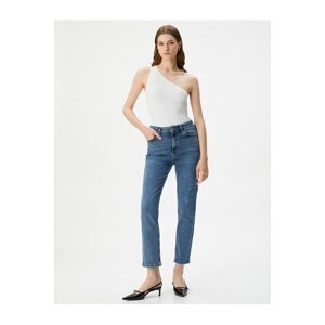 Koton Slim Fit Jeans Standard Waist Straight Leg Flexible Cotton Pocket - Eve Slim Jean