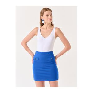 Jimmy Key Blue Slim Fit High Waist Mini Skirt