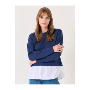 Jimmy Key Navy Blue Long Sleeve Crew Neck Sweatshirt