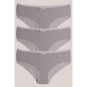 armonika Women's Gray Cotton Lycra High Waist Bato Panties 3 Pack