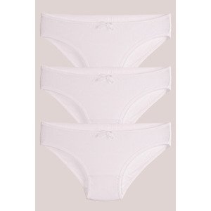 armonika Women's White Cotton Lycra Bikini Panties 3 Pack