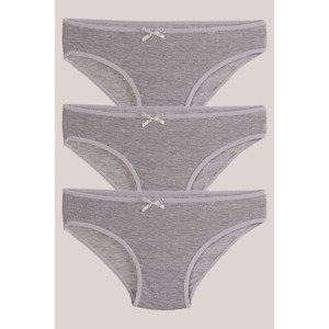 armonika Women's Gray Cotton Lycra Bikini Panties 3 Pack