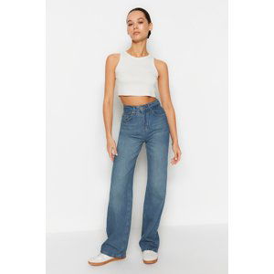 Trendyol Blue High Waist Summer Thin Fabric Wide Leg Jeans