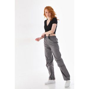 BİKELİFE Women's Gray Stoppered Parachute Trousers