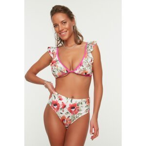 Trendyol Floral Patterned Frill Detailed Bikini Set