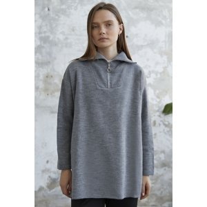 InStyle Remy Zipper Knitwear Sweater - Gray