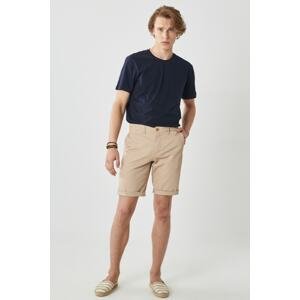 AC&Co / Altınyıldız Classics Men's Beige Slim Fit Slim Fit Dobby 100% Cotton Casual Chino Shorts