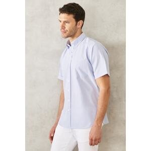 ALTINYILDIZ CLASSICS Men's White-Navy Blue Altinstar Classics Short Sleeve Shirt