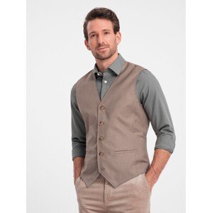 Ombre Men's suit vest without lapels - beige