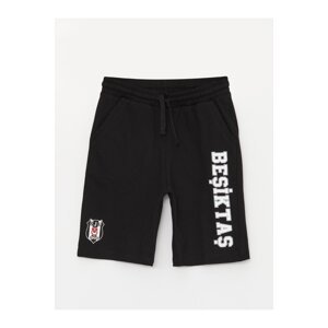 LC Waikiki Boys' Elastic Waist Beşiktaş Printed Shorts
