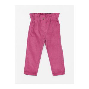 LC Waikiki Baby Girl Velvet Trousers with Elastic Waist