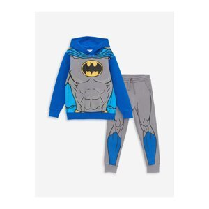 LC Waikiki Boys' Hooded Batman Printed Long Sleeve T-Shirt & Sweatpants
