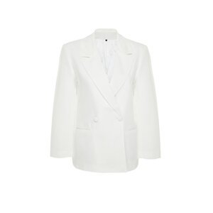 Trendyol White Woven Blazer Jacket