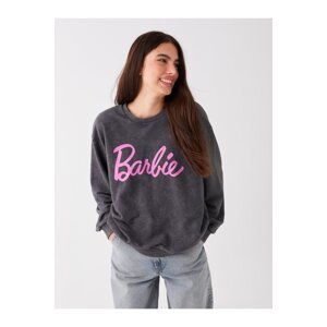 LC Waikiki Women's Crew Neck Barbie Printed Long Sleeve Oversize Sweatshirt
