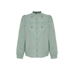 Trendyol Green Embroidered Woven Shirt