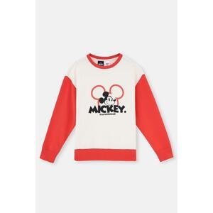 Dagi Ecru Mickey Mouse Print Detail Unisex Sweatshirt