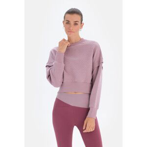 Dagi Women's Lilac Quilted Crop Sweatshirts