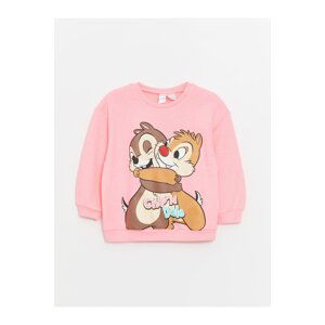 LC Waikiki Crew Neck Chip'n Dale Printed Long Sleeve Baby Girl Sweatshirt