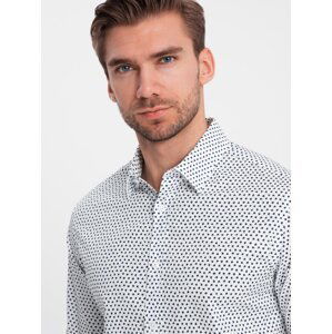 Ombre Men's fine pattern SLIM FIT shirt - white