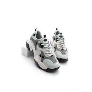 Marjin Women's High Sole Sneaker Lace-Up Sports Shoes Edisa - Running Shoes Gray