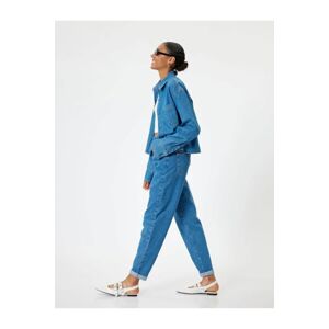 Koton Elastic Waist High Waist Buttoned Mom Jeans