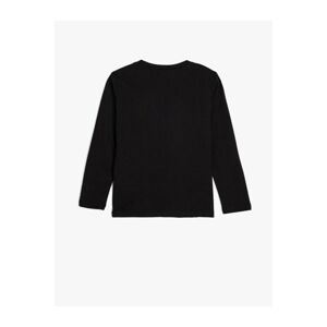 Koton T-Shirt Butterfly Printed Long Sleeve Crew Neck Cotton