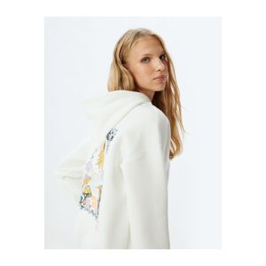 Koton Raised Oversize Sweatshirt Back Printed Hooded Long Sleeve