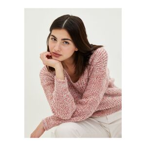 LC Waikiki V Neck Plain Long Sleeve Women's Knitwear Sweater -