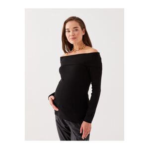 LC Waikiki Boat Neck Plain Long Sleeve Maternity Knitwear Sweater