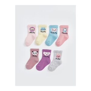 LC Waikiki Lcwk Printed Baby Girl Socks Pack of 7