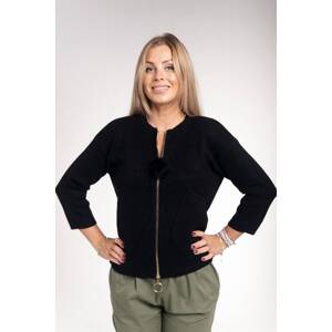 Black soft sweater with zipper closure