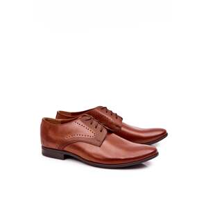 Bednarek Polish Shoes Klasické kožené polobotky Bednarek 802 Hnědé