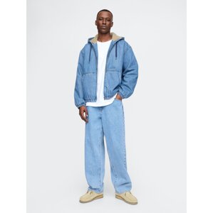 GAP Džínová oversize sherpa mikina - Pánské