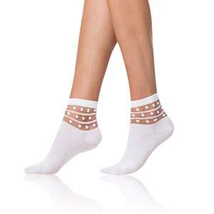 Bellinda Dámské ponožky TRENDY COTTON SOCKS - Dámské ponožky s ozdobným lemem - bílá