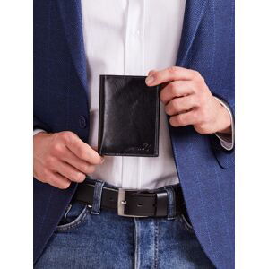 Černá kožená vertikální peněženka pro muže