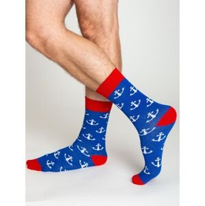 Tmavě modré pánské ponožky se vzory