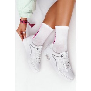 Women's Leather Sneakers BIG STAR HH274075 White-Silver