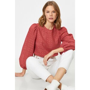 Koton Women's Lace Detailed Long Sleeve Blouse