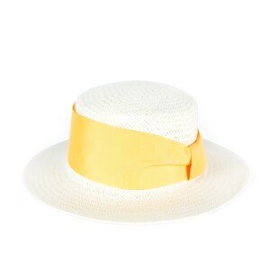 Široký pruh klobouk Ecru-Yellow Ecru-Yellow