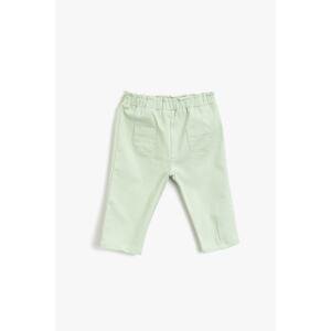 Koton Baby Girl Green Pants with Pockets and Elastic Waist