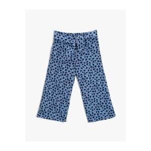 Koton Girl's Blue Patterned Patterned Trousers